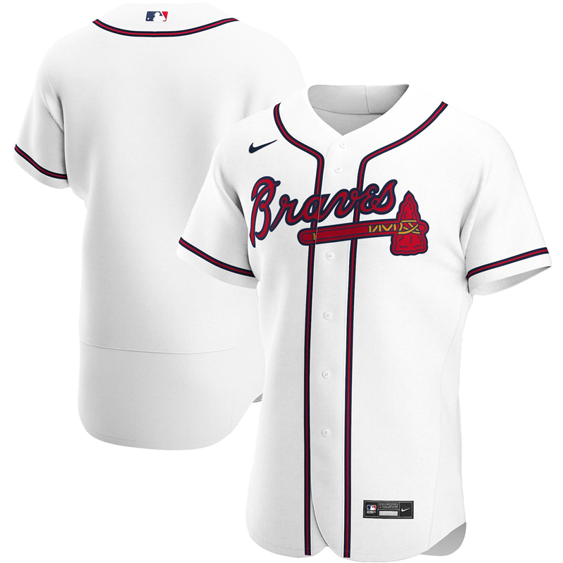 2020 MLB Men Atlanta Braves Nike White Home 2020 Authentic Team Jersey 1